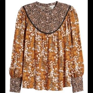 HINGE floral boho blouse